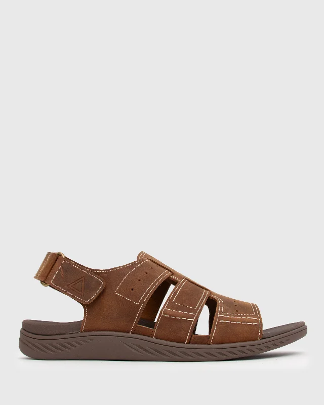 Men's sandals with a wide strap for supportMen's sandals with a wide strap for supportTUCKER Leather Strappy Sandals