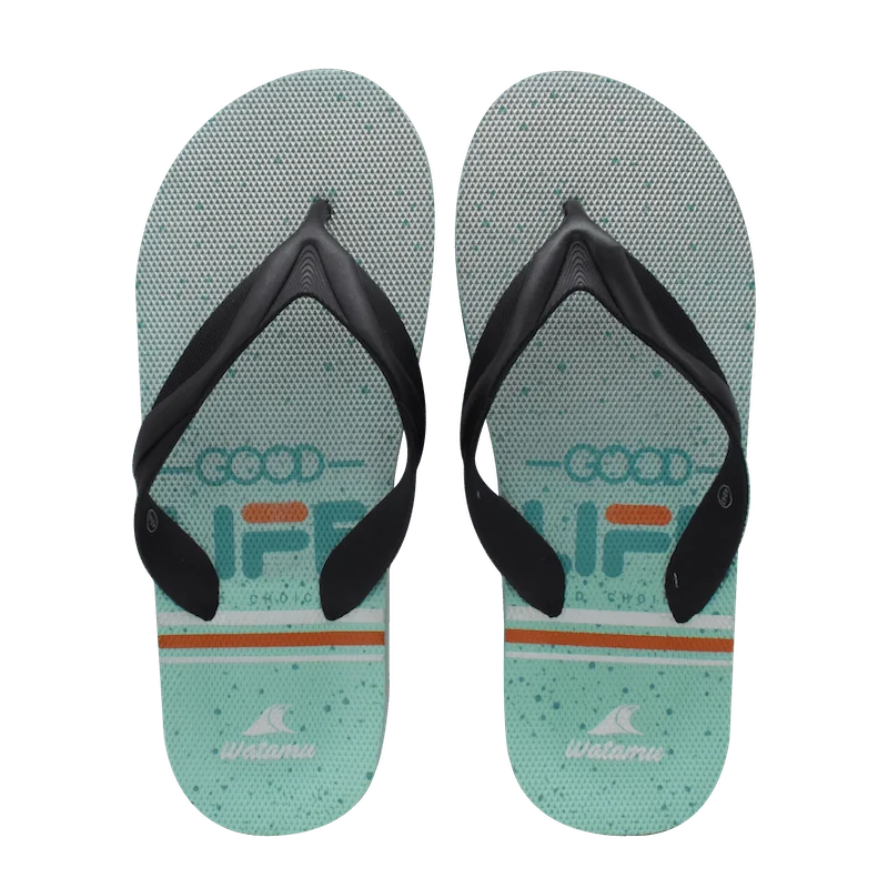 Men's sandals with a contrast stitching detailWatamu Life Slippers - Green