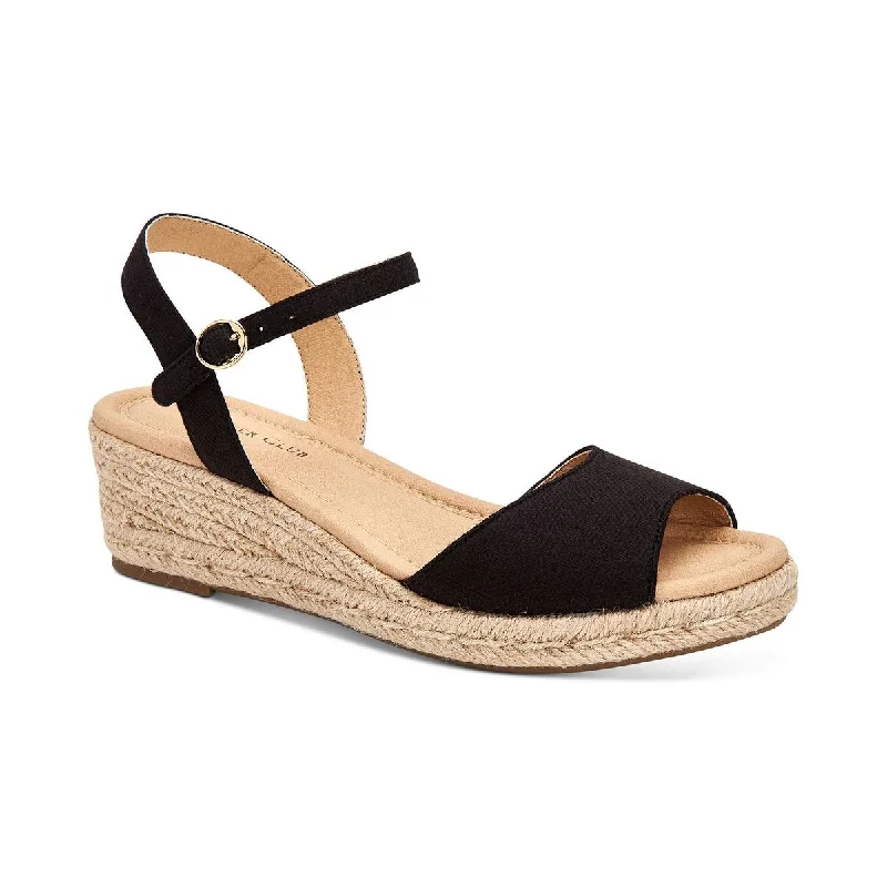 Waterproof Women's Rubber Beach Sandals with Arch Support in Blue for Water ActivitiesCharter Club Womens Luchia Canvas Wedge Sandals