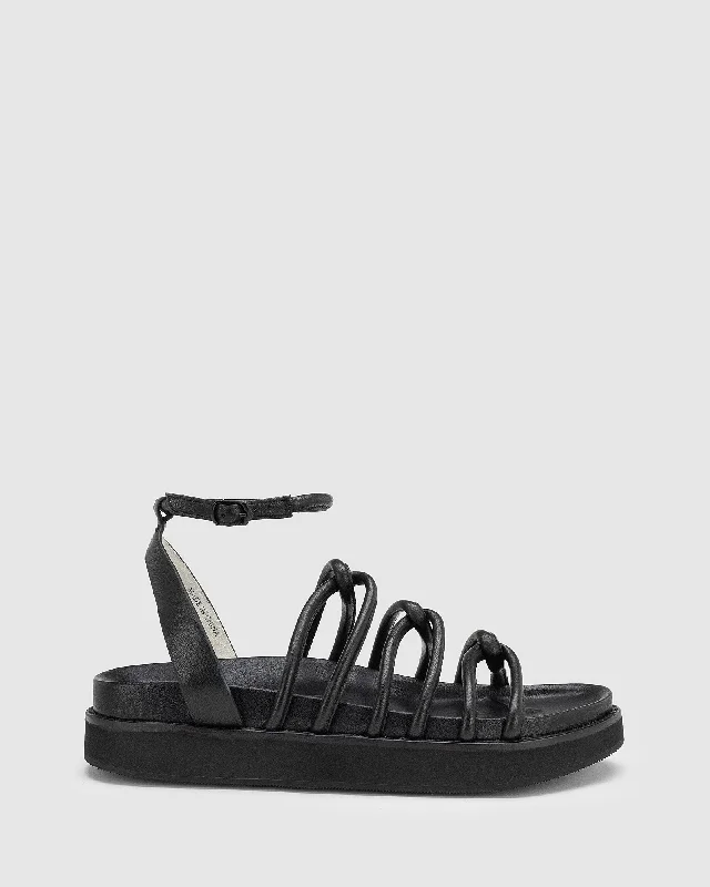Women's Leather - Strapped Sandals with a Braided Detail in Brown for a Rustic Appeal Plus Size Women's Wide - Width Platform Sandals in Black for Added Comfort and HeightCoast Sandal - Black