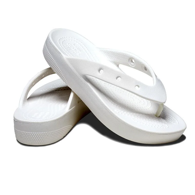 Orthopedic Women's Sandals with Arch Support in Gray for Foot HealthOrthopedic Women's Sandals with Arch Support in Gray for Foot HealthCrocs Classic Thong Slip On Platform Sandal - White