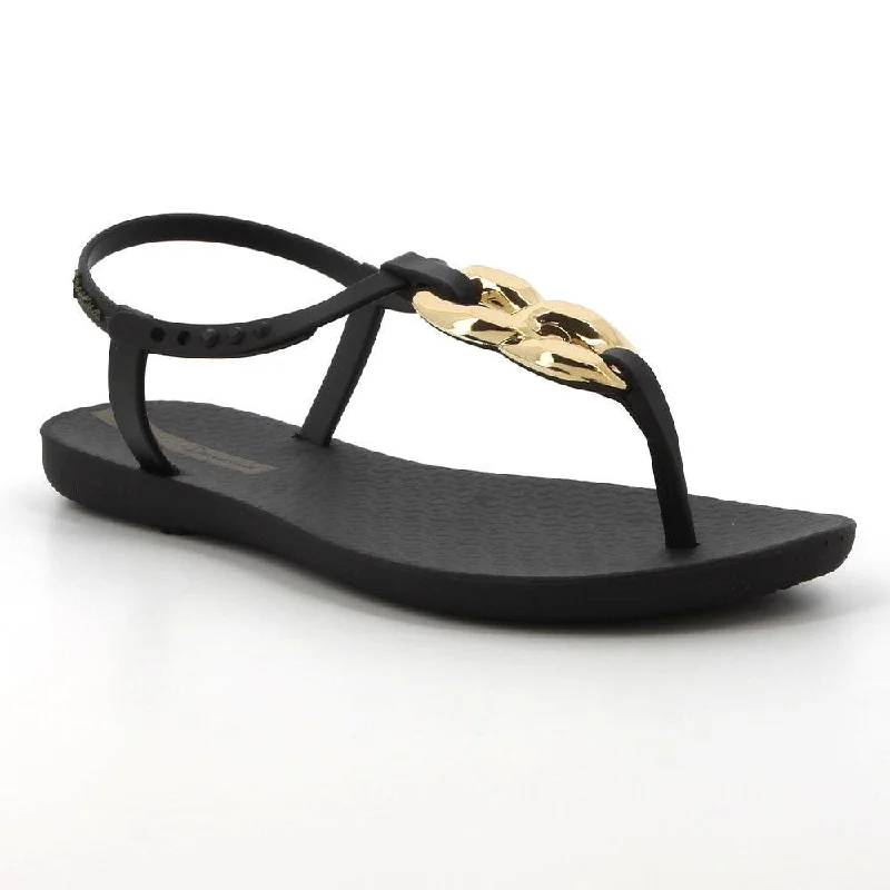Women's Strappy Gladiator Sandals with Buckle Closures in Tan for a Boho LookWomen's Strappy Gladiator Sandals with Buckle Closures in Tan for a Boho LookIpanema Slingback Sandal With Trim  - Black/Gold