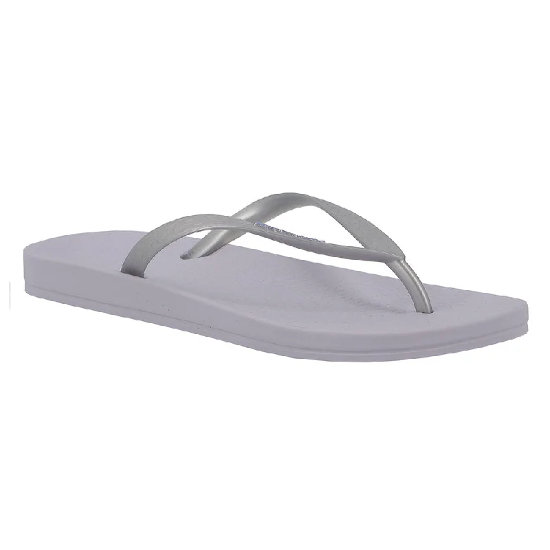 Women's Cork - Soled Espadrille Sandals with a Rope - Trimmed Upper in Navy for a Summer VibeWomen's Cork - Soled Espadrille Sandals with a Rope - Trimmed Upper in Navy for a Summer VibeIpanema Slip On Thong Sandals - Lilac/Silver