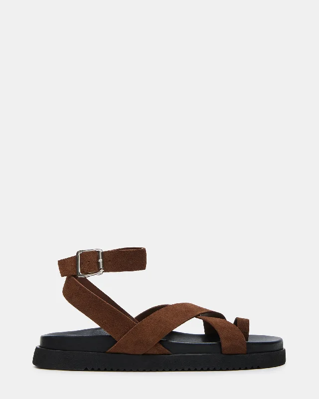 Waterproof Women's Rubber Beach Sandals with Arch Support in Blue for Water ActivitiesWaterproof Women's Rubber Beach Sandals with Arch Support in Blue for Water ActivitiesMIRA CHESTNUT SUEDE