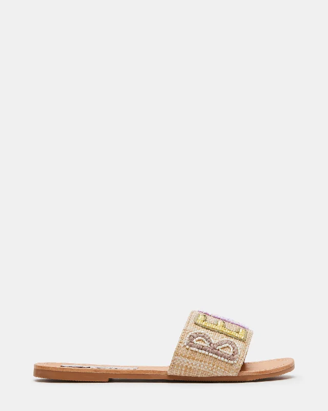 Adjustable Strap Women's Sandals with a Padded Heel in Pink for a Custom FitAdjustable Strap Women's Sandals with a Padded Heel in Pink for a Custom FitSEASIDE RAFFIA