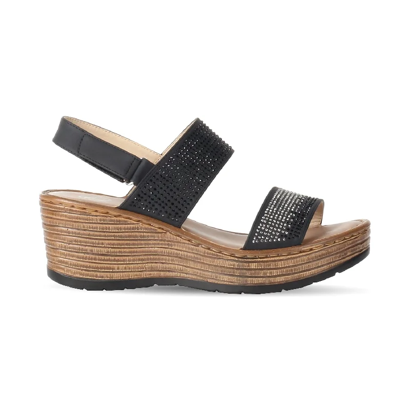 Sustainable Women's Recycled Material Sandals in Beige for Eco - Conscious ShoppersSustainable Women's Recycled Material Sandals in Beige for Eco - Conscious ShoppersWedge sandals with Stud Embellishment