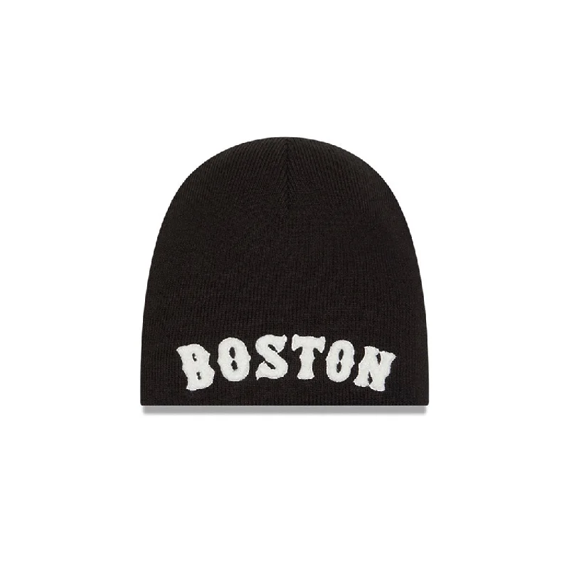 Men's track - and - field sneakers with a spike - compatible soleNew Era Chenille Script Boston Red Sox Black