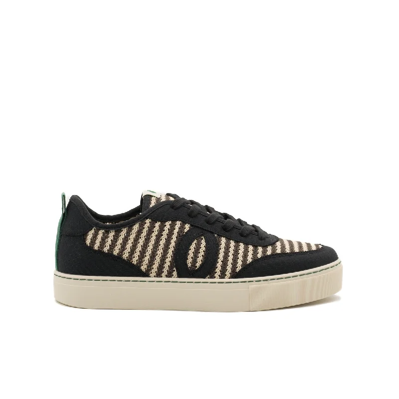 Men's skateboarding sneakers with a vulcanized soleVegan sneaker mesh black & white BRI008