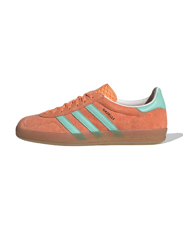 Men's navy blue suede sneakers with gold - toned eyeletsGazelle Indoor - Easy Orange / Clear Mint / Gum