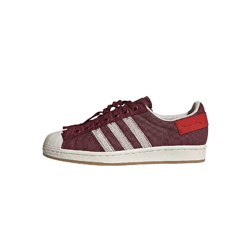 Men's high - top leather sneakers with a zip - up sideadidas Superstar Parley Shadow Red