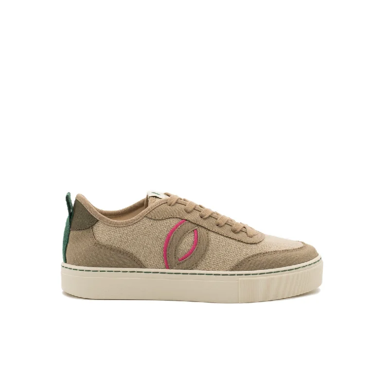 Men's classic - style sneakers with a modern twistVegan sneaker linen natural-taupe BRI027 Men's classic - style sneakers with a modern twistVegan sneaker linen natural-taupe BRI027