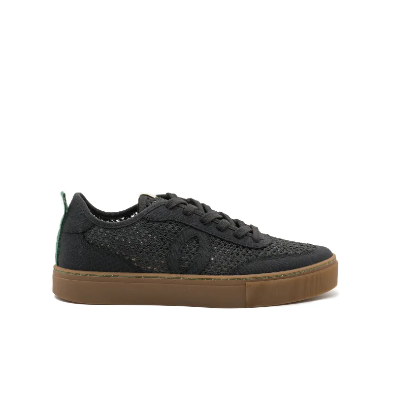 Men's sneakers with a removable insole for easy cleaningVegan sneaker mesh black BRI005 Men's sneakers with a removable insole for easy cleaningVegan sneaker mesh black BRI005