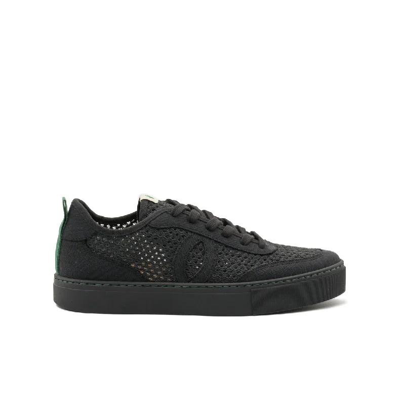Men's shock - absorbing trail running sneakersVegan sneaker mesh black BRI007