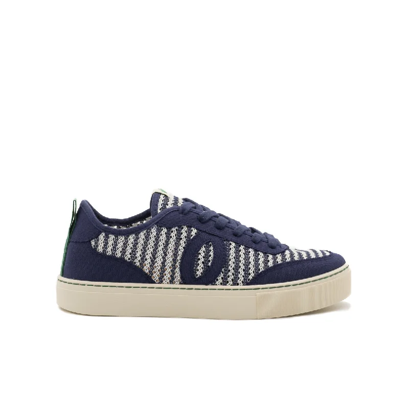 Men's sneakers with a removable insole for easy cleaningVegan sneaker mesh marine & white BRI009 Men's sneakers with a removable insole for easy cleaningVegan sneaker mesh marine & white BRI009