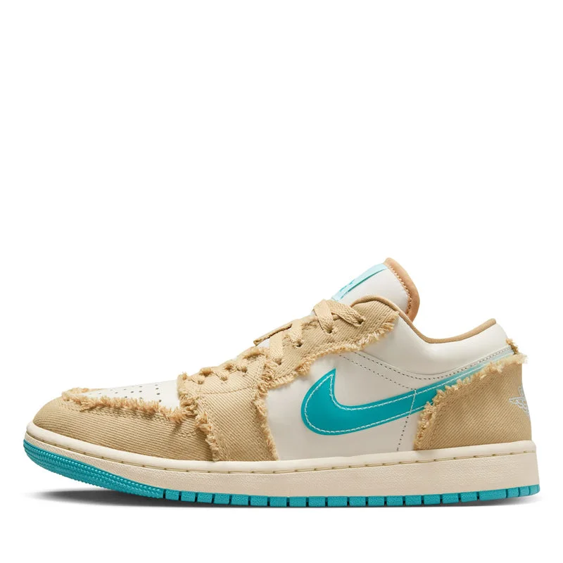Women's Sneakers with Hidden Wedges for a Subtle Height Boost and Added StyleWomen's Air Jordan 1 Low SE 'Wave' - Sesame/Dusty Cactus