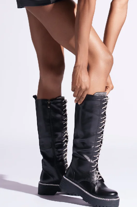 women's booties for hikingAZALEA WANG SARAI LACE UP BOOT