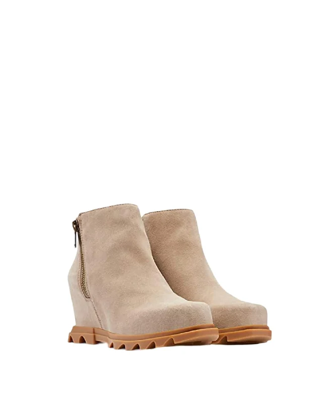 women's booties with velvetJoan Of Women’S Arctic Wedge Iii Zip Fashion Boots In Omega Taupe/gum 2