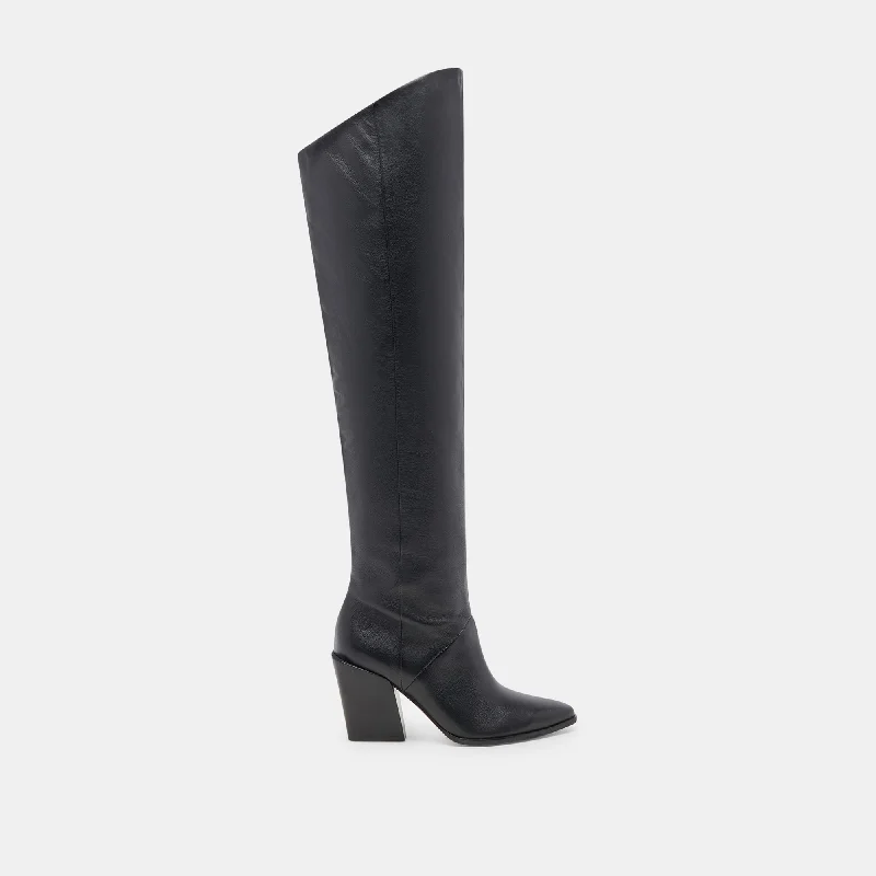 women's ankle bootiesLUPIN BOOTS BLACK LEATHER