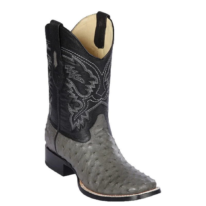 Men's Los Altos Ostrich Skin Wide Square Toe Boot 8220309