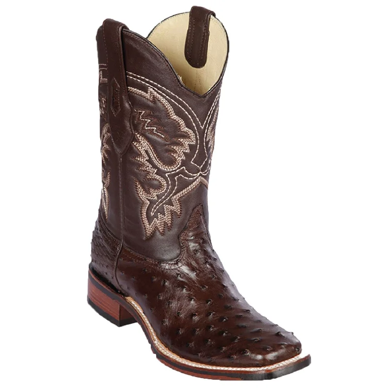 Men's Los Altos Ostrich Skin Wide Square Toe Boot 8260307