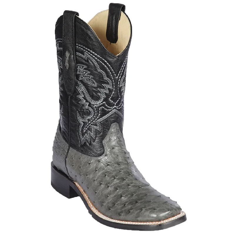 Men's Los Altos Ostrich Skin Wide Square Toe Boot 8260309