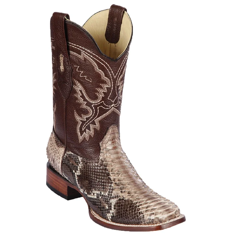 Men's Los Altos Python Skin Wide Square Toe Boot 8225785