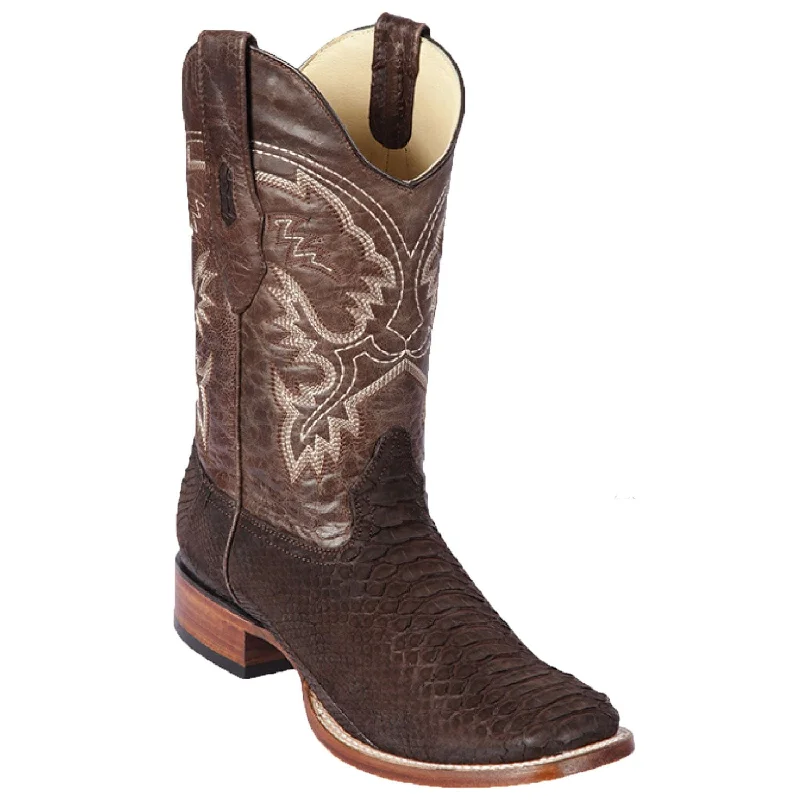Men's Los Altos Python Skin Wide Square Toe Boot 822N5707