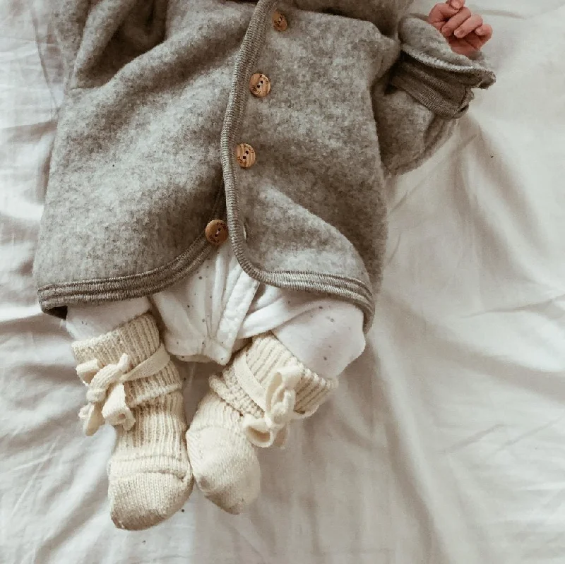 women's booties with sock-like fitNewborn socks - 100% Organic Wool - Natur