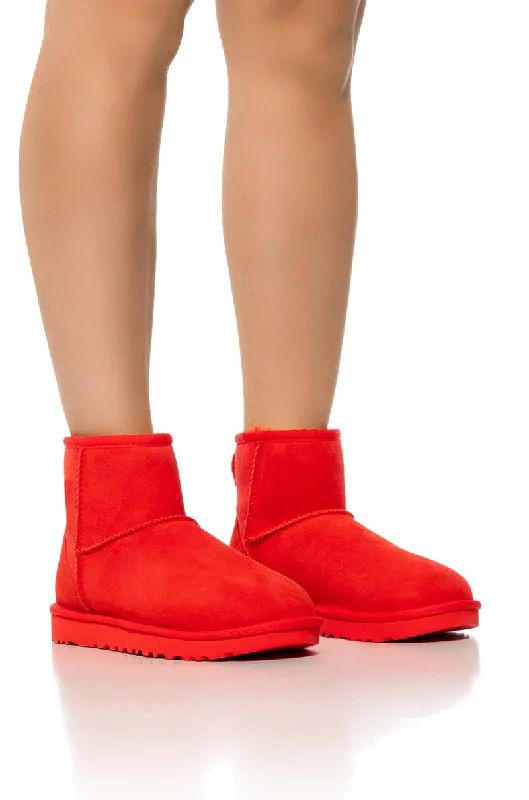 women's booties with studsUGG CLASSIC MINI II BOOTIE IN RED