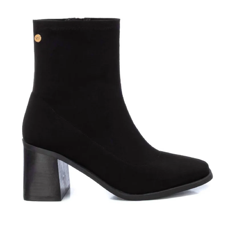 leather women bootiesWomen's Ankle Booties In Black