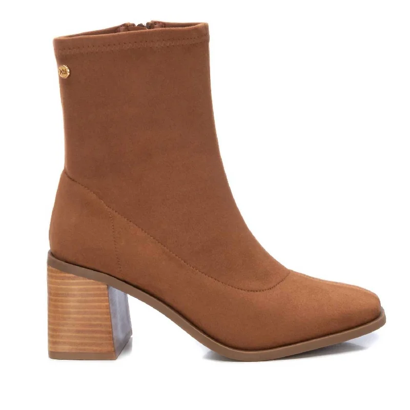women's booties for workWomen's Ankle Booties In Camel