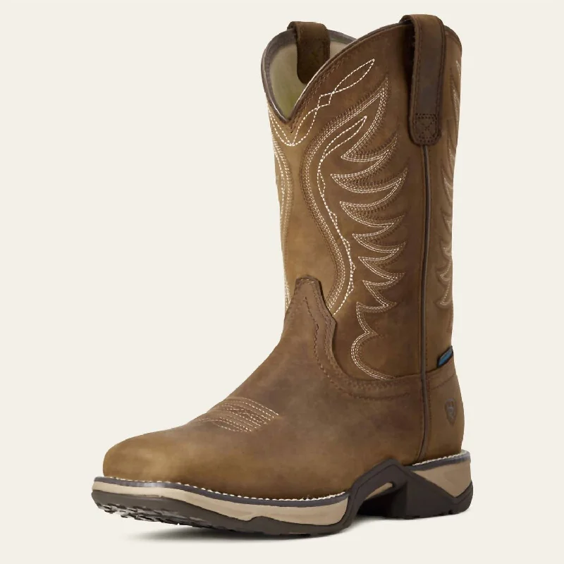 women's booties for fallWomen's Anthem Waterproof Western Boots - Medium In Distressed Brown