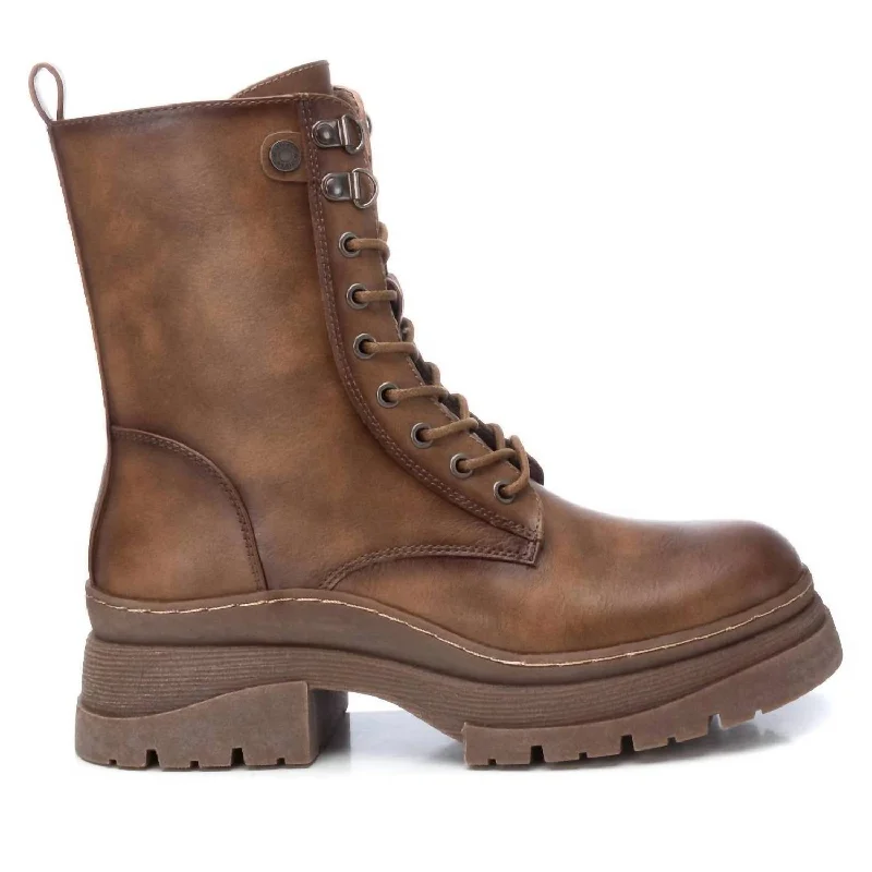 leather women bootiesWomen's Combat Booties In Taupe