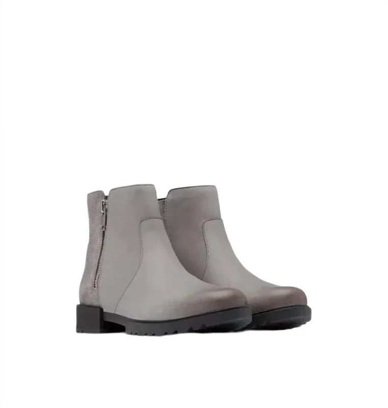 women's booties with metallic finishWomen's Emelie Ii Zip Wp Fashion Boots In Quarry/black