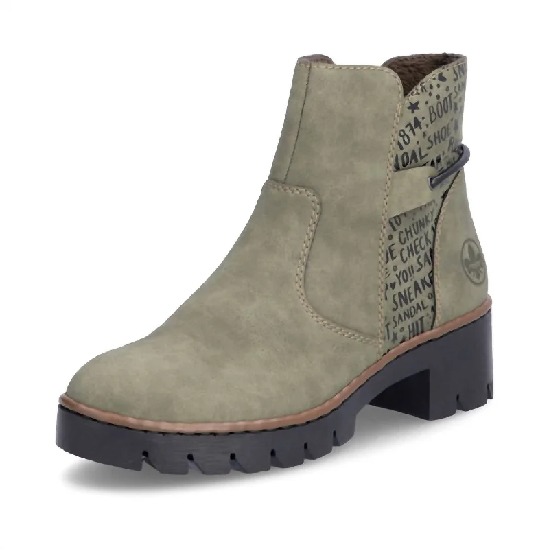 women's booties with floral designWomen's Prisca 55 Ankle Boot In Green