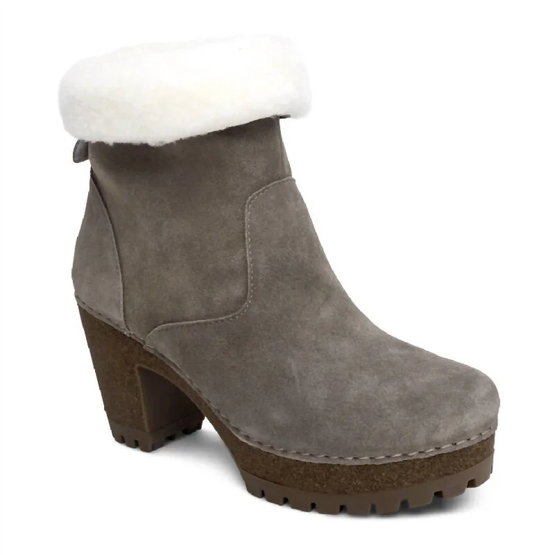women's booties with elastic sidesWomen's Scarlett Ankle Boot In Mushroom