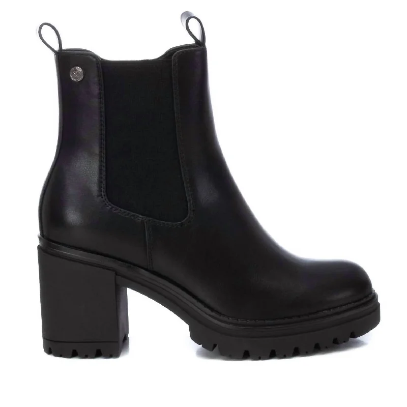 women's booties with Chelsea styleWomen's Side Zipper Booties In Black