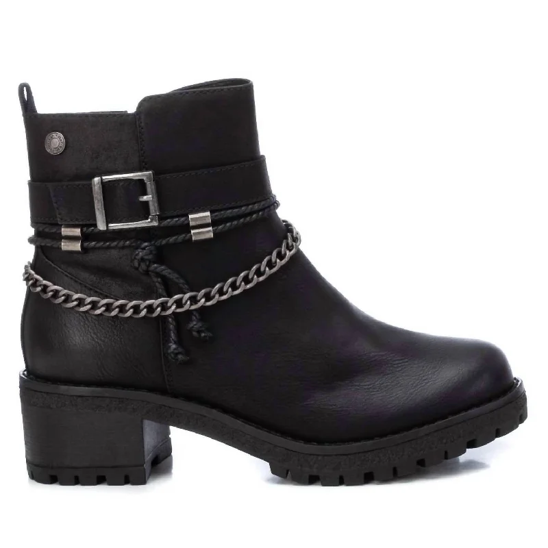 women's booties with sock-like fitWomen's Side Zipper Booties In Black