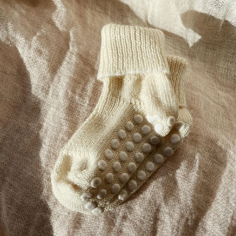 women's booties with elastic sidesWool Socks - Catspads - Cream